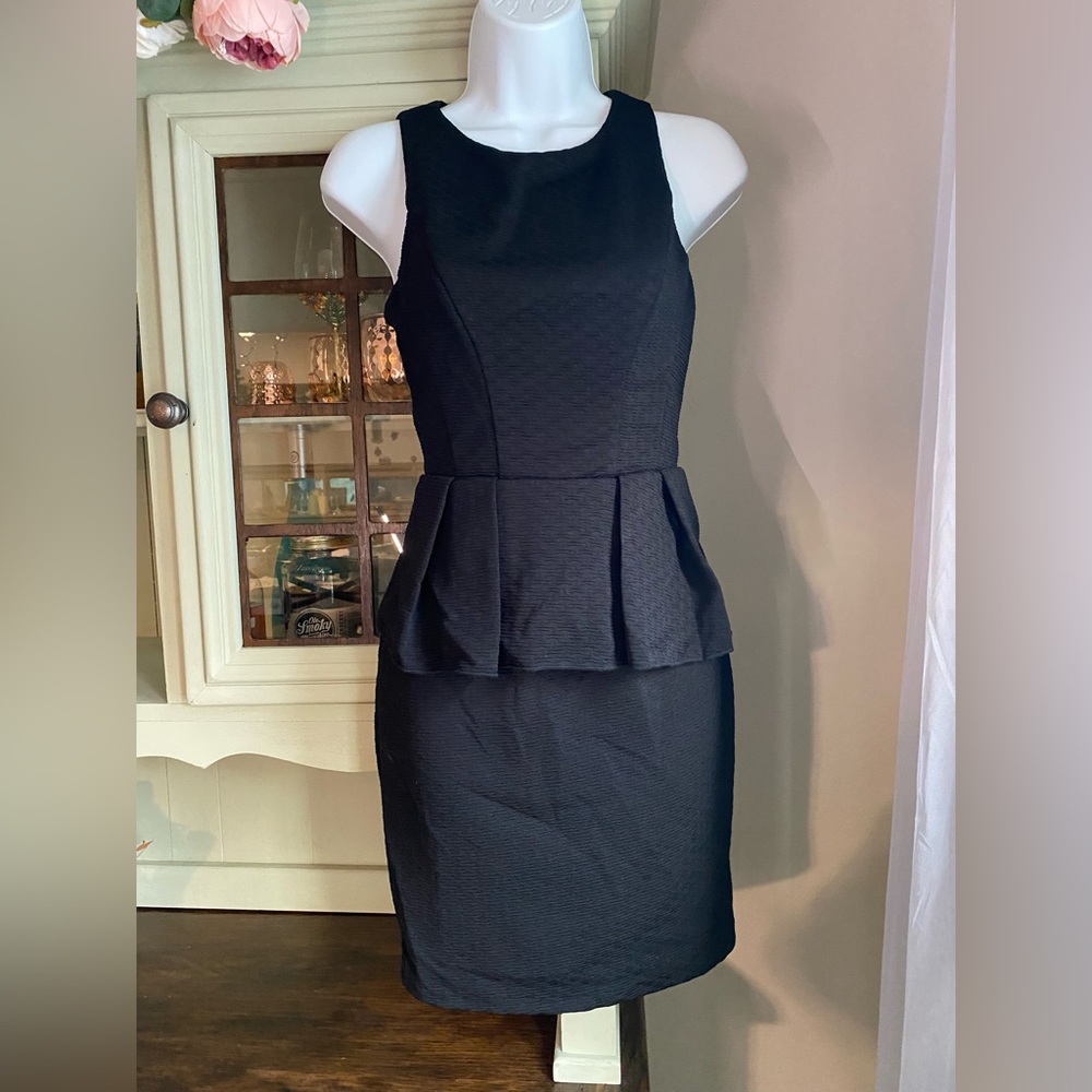Gianni Bini Black Peplum Mini Dress